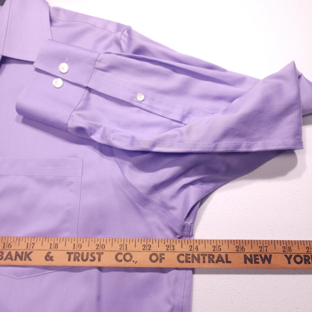 Kenneth Cole Non Iron Dress Shirt Men L Purple - Picture 6 of 8